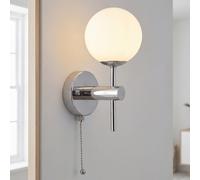 Wandleuchte Bagno IP44 Cromo Metallo Vetro G9 Interruttore B:10 CM Bagno Lampada