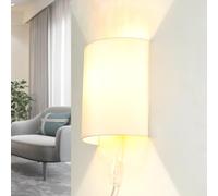 Wandleuchte Cavo Interruttore Up Down E27 Crema Tessuto Metallo Moderno Parete