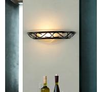 Wandleuchte Cucina Ø30 CM Bianco Nero E14 Casa di Campagna Metallo Vetro Parete