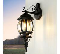 Wandleuchte Esterni Lanterna Parete Giardino Nero Rustico Alluminio Vetro