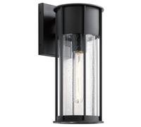 Wandleuchte Esterni Nero H:37,5 CM Alluminio Regenglas IP44 E27 Vintage