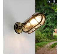 Wandleuchte Esterno Cortile Ottone Vetro IP64 Orientabile Rustico Antiruggine