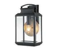 Wandleuchte Esterno E27 Alluminio Vetro 45,7 CM Alto IP44 Grigio Parete Lampada
