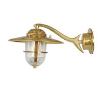 Wandleuchte Esterno Echt-Messing Vetro B:26 CM IP64 IN Ottone E27 Maritim Lampe