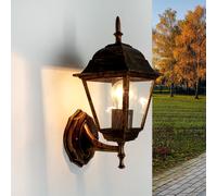 Wandleuchte Esterno Giardino IP44 Rame E27 Rustico Alluminio Vetro Parete