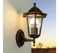 Wandleuchte Esterno Rame Antico Rustico Alluminio E27 IP44 Terrazza Garten Lampe