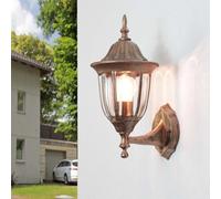 Wandleuchte Esterno Rustico Antico Alluminio Vetro E27 IP44 Casa Giardino