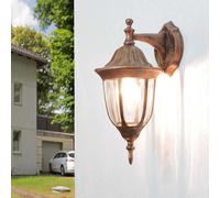 Wandleuchte Esterno Vetro Alluminio E27 IP44 Rame Antico Casa Rustico per