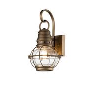 Wandleuchte Esterno Vintage Alluminio Vetro IP44 H:33,4 CM IN Ottone di Casa