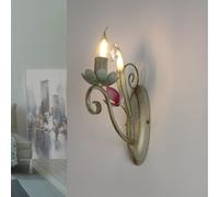 Wandleuchte Floreale E14 Bianco Metallo Vetro Rustico Illuminazione Interna Luce