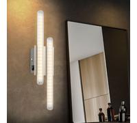 Lampada da Soggiorno Applique Parete Torcia Stanza Bagno Argento Cromato LED