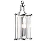 Wandleuchte Lampada da Parete E14 Cromo Trasparente H:35 CM Crystal Vetro Metal