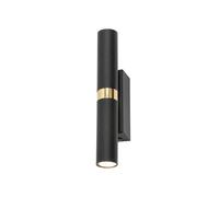 Wandleuchte Lampada da Parete Metallo Up Down H:16,5 CM B: 2,5 CM 2x G9 Nero Oro