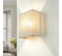 Wandleuchte Lampada da Parete Tessuto Angolare Up Down E27 Grigio Camera Interno