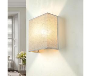 Wandleuchte Lampada da Parete Tessuto Angolare Up Down E27 Grigio Camera Interno