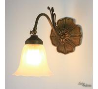 Wandleuchte Lampada da Pavimento Vetro Floreale Antico IN Ottone E14 40W Camera