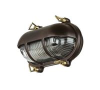 Wandleuchte Lampada per Esterni Oblò Ottone Vetro IP64 E27 Inossidabile Maritim