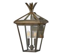 Wandleuchte Lampada per Esterni Vintage Alluminio Vetro 2x E14 IP44 Bronzo H: