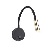 Wandleuchte Lettura Interruttore Braccio Flessibile H: Max. 45cm Metallo G9 Nero