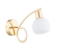 Wandleuchte Licht-Erlebnisse Farolo Vetro Bianco Oro Per Corridoio Moderno E14