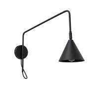 Wandleuchte Licht-Erlebnisse Lundy Stahl Schwarz Con Interruttore E14 H:30 cm