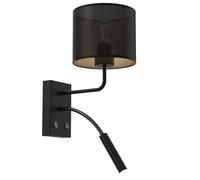 Wandleuchte Metallo Plastica Oro Nero Corridoio Leggere Interruttore E27 Parete