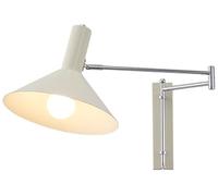 Wandleuchte mit Schwenkarm, Steckerkabel, Leselampe, Wandmontage, moderne Beleuchtungsvorrichtung aus der Mitte des Jahrhunderts, weiß, Chrom, lange Wandlampe mit verstellbarem Arm für Schlafzimmer, N
