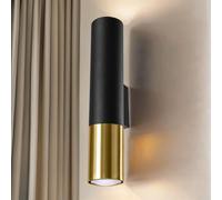 Wandleuchte Oro Nero Up Down Metallo H:29 CM Stretto 2x GU10 Parete Interno