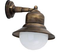 Wandleuchte Robusta Ottone Vetro Inossidabile Maritim H:26cm Esterno Casa Hof