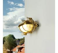 Wandleuchte Robusta Ottone Vetro Inossidabile Maritim IP64 E27 Esterno Casa Hof