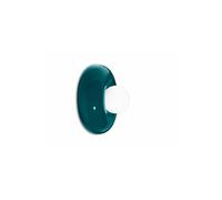 Wandleuchte Rotondo Retrò Ø 25 CM Petrolio Bianco G9 Ceramica Vetro Fatto Parete