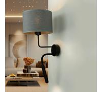 Wandleuchte Tessuto Grigio Moderno Elegante Hotel Soggiorno Lampada Lettura Spot