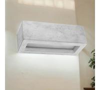 Wandleuchte Up Down B:30 CM Angolare Calcestruzzo Vetro E27 Grigio Parete Innen