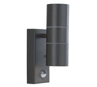 Wandleuchte Up Down Con Movimento Giardino Acciaio Grigio IP44 GU10 Esterni