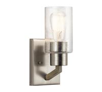 Wandleuchte Vetro Metallo H:25,5 CM Argento Grigio Antico Moderno da Parete