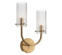 Wandleuchte Vetro Metallo in Ottone Camera da letto H:38 cm G9 Lampada da parete