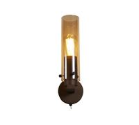 Wandleuchte Vetro Metallo Interruttore E27 B:10 CM Moca Ambra Applique Moderno