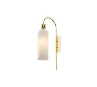 Wandleuchte Vetro Metallo Oro Bianco Camera da Letto H:53,5 CM E14 Parete