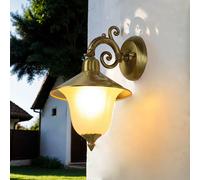 Wandleuchte Vetro Ottone Massiccio Esterno Rustico Porta di Casa Hof Terrazza