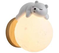 Wandnachtlicht für Kinder, Mondbeleuchtung, Cartoon, süße Wandleuchte aus der Mitte des Jahrhunderts, milchweiße Kugel, Planet, festverdrahtete Wandlampe für Schlafzimmer, Jungen, Mädchen, Nachttisch,