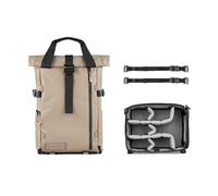 WANDRD PRVKE Zaino: borsa da viaggio e fotocamera per creatori, con zip, tasca o accesso rolltop - solo borsa o bundle, Yuma Tan, 21L (pacchetto fotografico), Rolltop