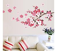 WandSticker4U®- Adesivi murali FIORI DI CILIEGIO rosa/rossi (107x64 cm) I Adesivi parete fiori di ciliegio rami sakura natura I Decorazioni parete soggiorno camera da letto cameretta cucina bagno