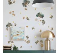 WandSticker4U®- Elegante adesivi murali foglie GINKGO oro/verde I Adesivi da parete piante verdi erbe natura I Decorazioni parete camera da letto soggiorno cameretta cucina corridoio mobili porta