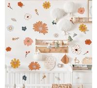 WandSticker4U®- [Stile boho] Adesivi murali bambini FIORI rosa/arancio/beige I Adesivi parete bambina fiori foglie primavera I Sticker muro fiori bambini decorazioni cameretta neonata bimba mobili