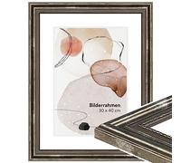 WANDStyle Cornice per foto argento 15x20 cm in legno in stile barocco con supporto e appendino, portafoto Made in Germany - H450
