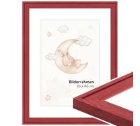WANDStyle cornice per la camera dei bambini, DIN A3 29,7x42 cm | Per i disegni, moderno cornice in legno rosso, Made in Germany - H120