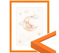 WANDStyle cornice per la camera dei bambini, per i disegni, 20x28 cm, moderno cornice in legno arancio, Made in Germany - H950