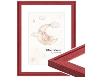 WANDStyle cornice per la camera dei bambini, per i disegni, DIN A3 29,7x42 cm, moderno cornice in legno rosso, granulato, Made in Germany - H120