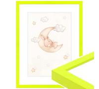 WANDStyle cornice per la camera dei bambini, per i disegni, DIN A4 21x29,7 cm, moderno cornice in legno giallo neon, Made in Germany - H950