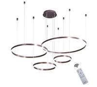 Wandun Moderna lampada a sospensione a LED, 4 anelli collezione di vernice oro, applique a sospensione a luce regolabile Lampadario a soffitto moderno, dimmerabile con telecomando 3000K-6000K - 68W (